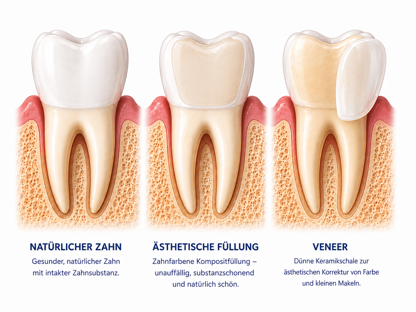 Ästhetische Zahnfüllungen und Veneers